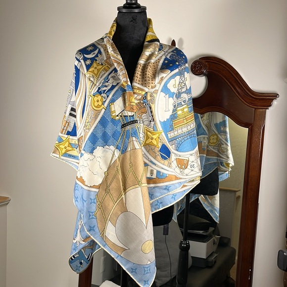 Louis Vuitton Shawl Monogram 30%Silk, 70% Cashmere including the box and ribbon - Picture 16 of 17